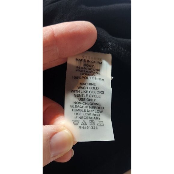 Vince Camuto Black Top With‎ Sheer Slit Short Sleeves Size XS - Picture 5 of 5